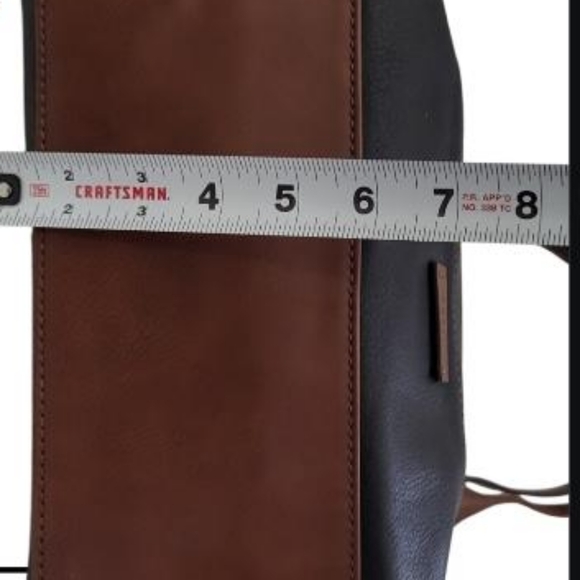 Fossil Leather Black Brown Handbag Purse Shoulder Satchel Tote Classic Women - Picture 16 of 16